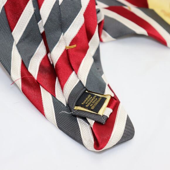 Donald J. Trump Red Gray Stripe Silk Tie 3.5” Wide - Picture 4 of 4